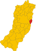 Map of comune of Rubiera (province of Reggio Emilia, region Emilia-Romagna, Italy)